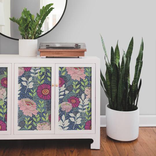 RoomMates Tamara Day Blue Botanical Garden Peel & Stick Wallpaper
